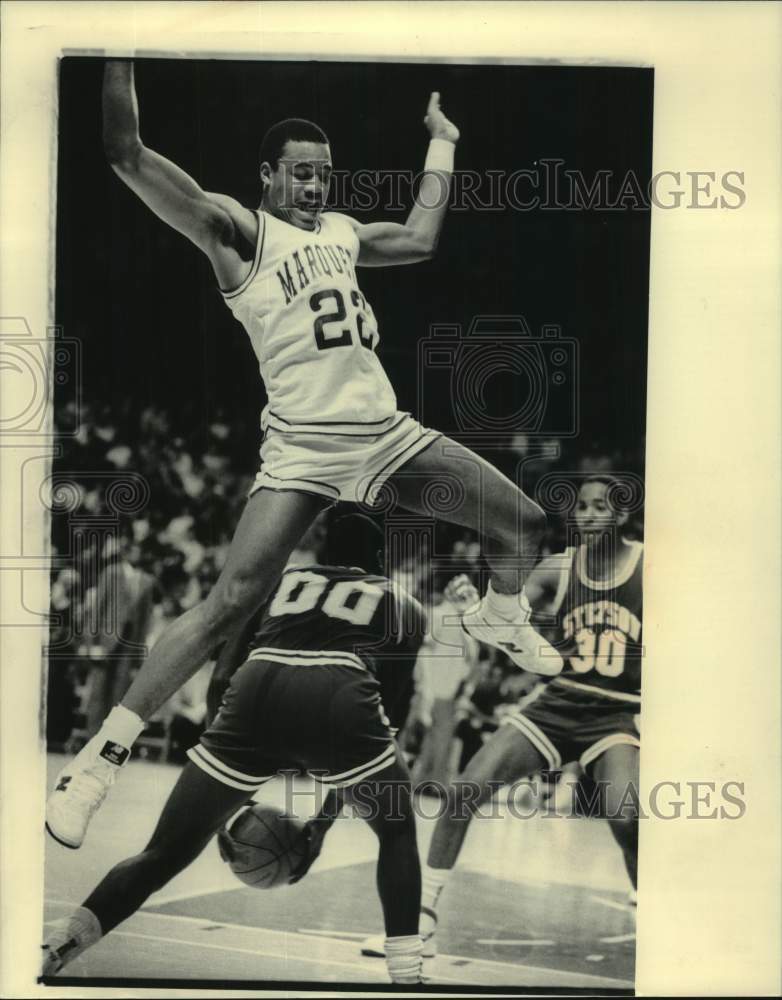 1984 Marquette's Dwayne Johnson Leaps Over Stetson's Tony Hemphill ...