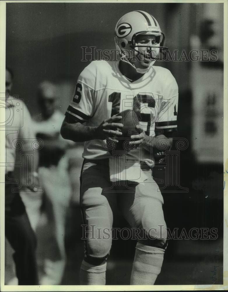 1985 Press Photo University of Wisconsin football Quarterback Randy Wright, WI - Historic Images