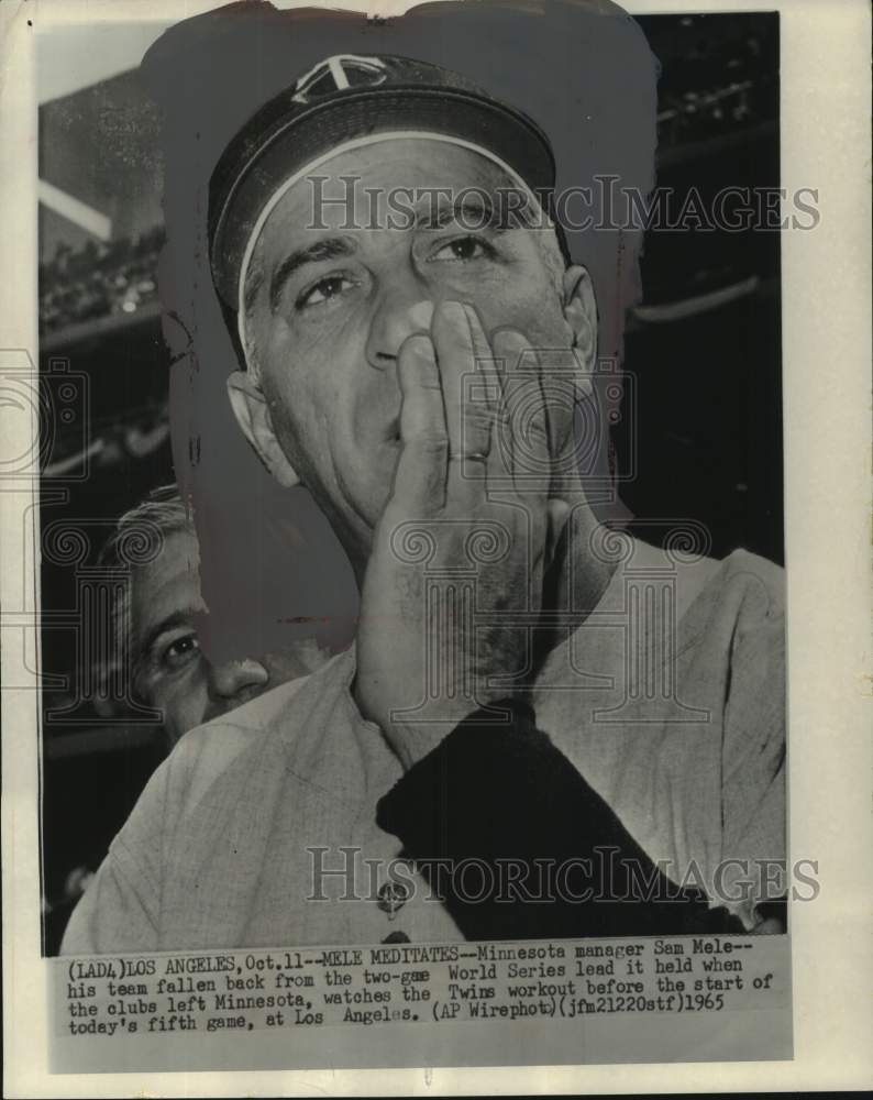 1965 Press Photo Minnesota Baseball Manager Sam Mele in Los Angeles - mjc36363-Historic Images