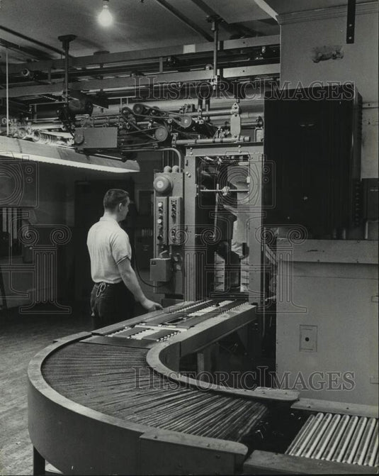 1967 Milwaukee Journal paper's production engineer, Frank Krzeminski - Historic Images