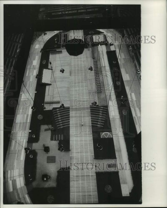 1961 Arena Floor Layouts For Milwaukee Journal Track Meet Events - Historic Images