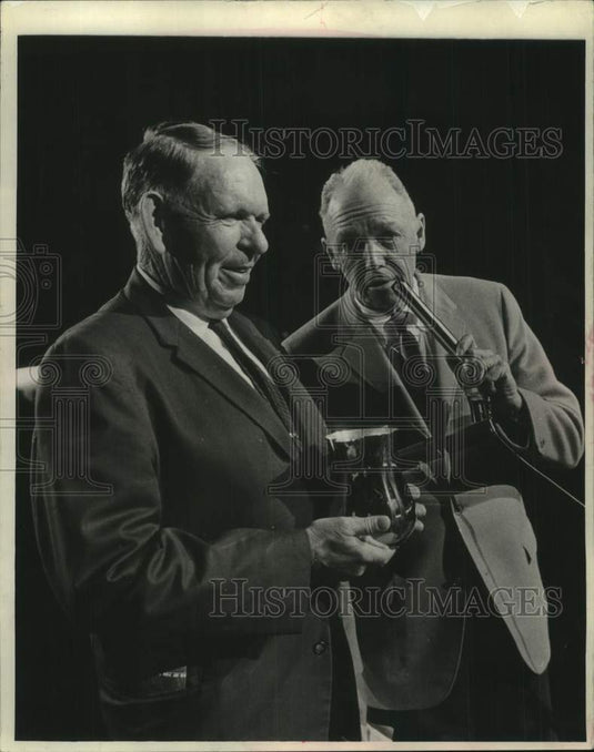 1966, Bill Johnson & Director Charles Collins of Sentinel Sports Show - Historic Images