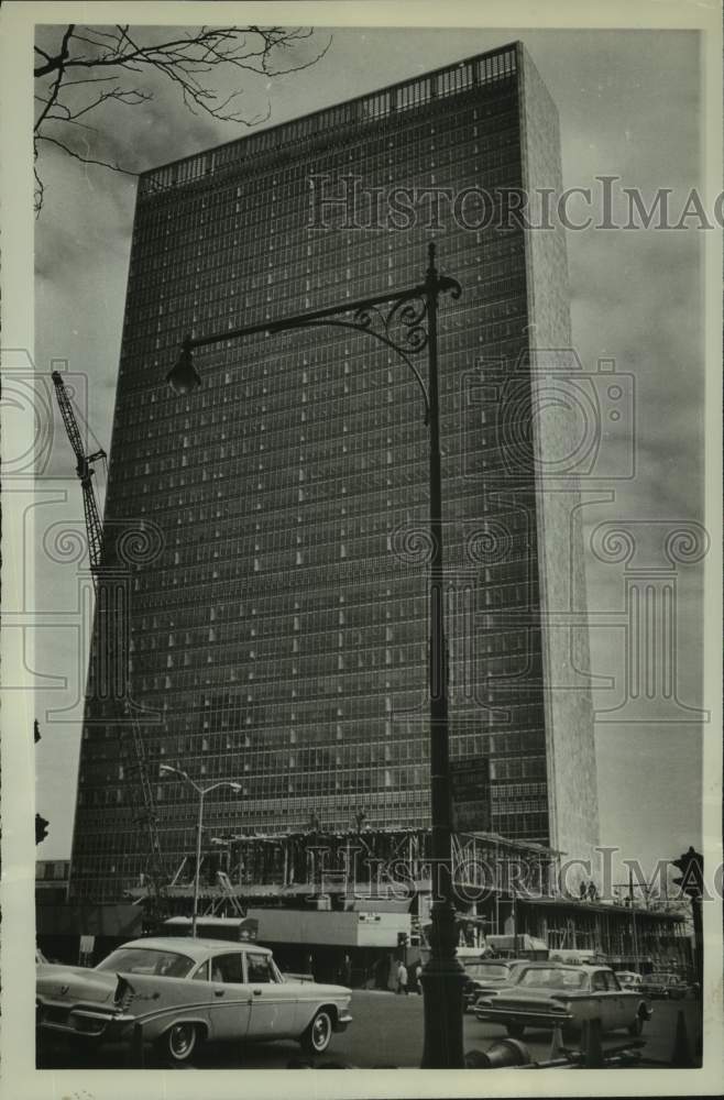 1961, United Nations library being constructed in New York - Historic Images