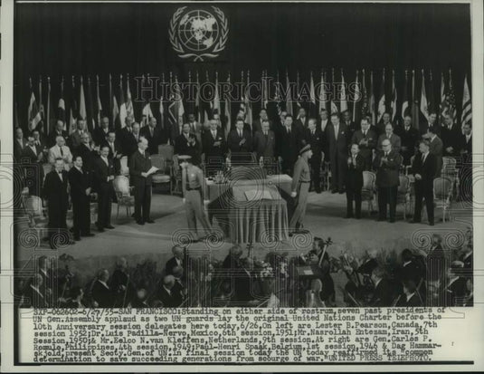 1955 Press Photo U.N. 10th Anniversary session in San Francisco, California - Historic Images
