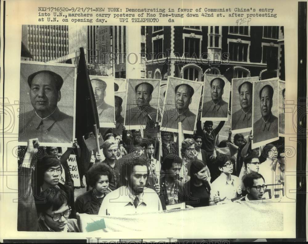 1971, New York City-Marchers demonstrate at the United Nations - Historic Images