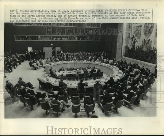 1968, United Nations Security Council takes up North Korean crisis. - Historic Images