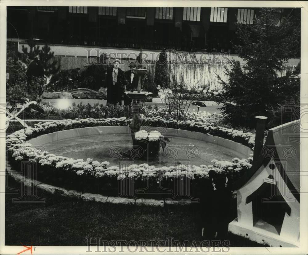 1961, Garden with fountain display at the Home Show - mjc36820 - Historic Images