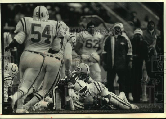 1991 Press Photo Packers football's Mike Tomczak had trouble finding receivers - Historic Images