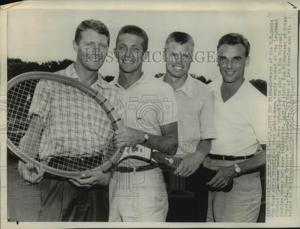 1955 U.S. Davis Cup team members, Longwood Cricket Club, MA - Historic Images