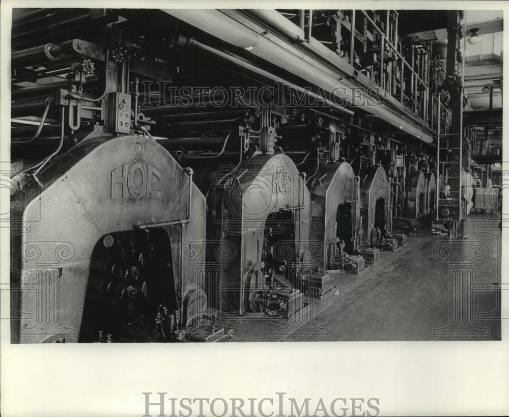 1968, View of HOE equipment in press room of Milwaukee Journal - Historic Images
