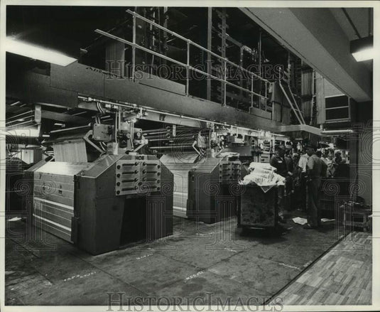 1962 Press Photo Press room in new Milwaukee Journal building - Historic Images
