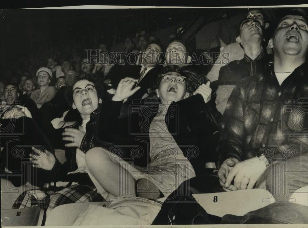 1960, Milwaukee Sentinel Sports Show audience react to Great Bruno - Historic Images