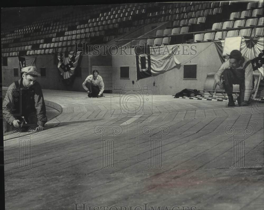 1953 Preparations for Milwaukee Journal Indoor Track Games - Historic Images