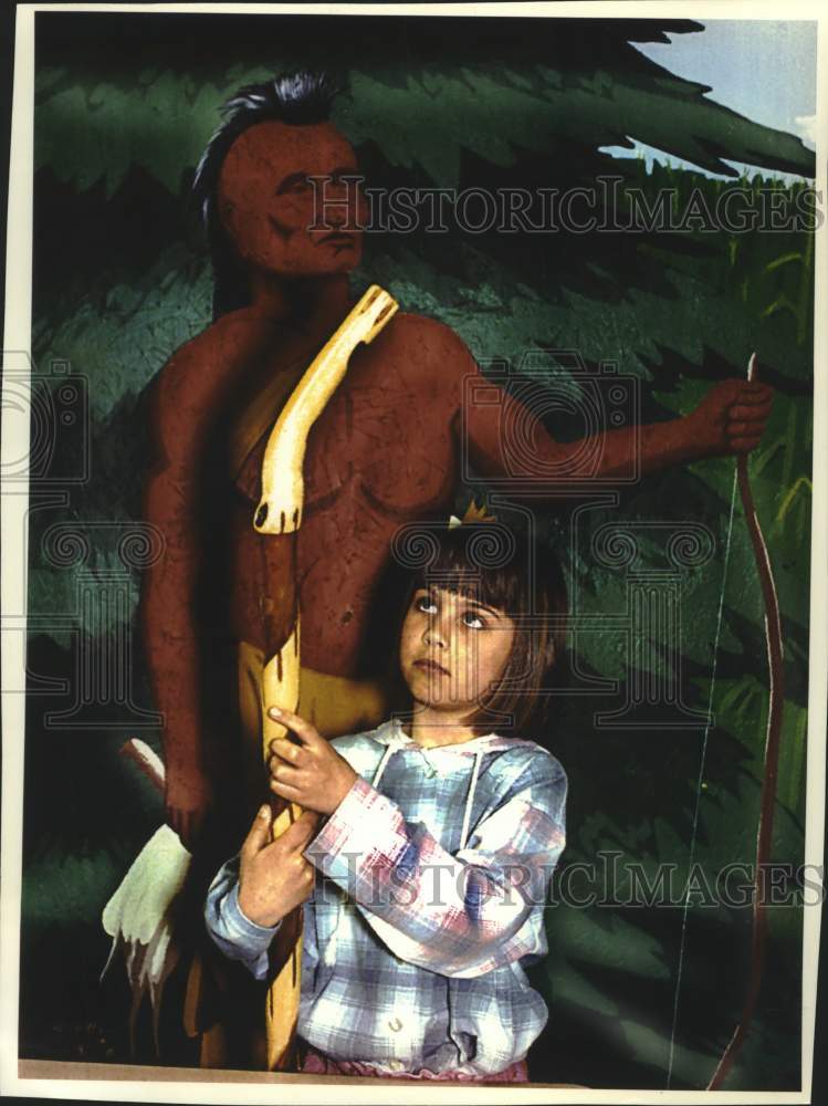 1994 Press Photo Danielle DeHut learns about Indian life at Oneida Nation Museum - Historic Images