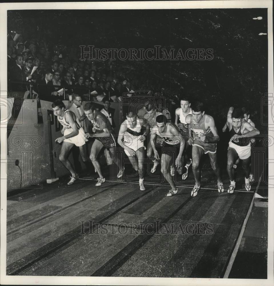 1964 Runners at the start of two mile race at Milwaukee Journal Meet - Historic Images