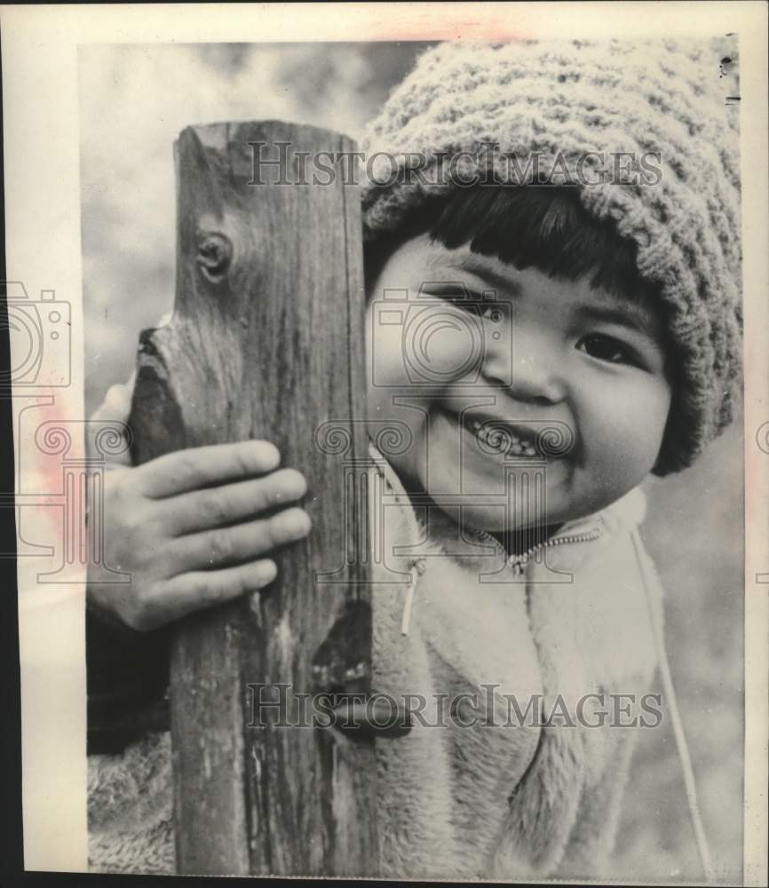 1969, Window Rock, Arizona-Roberta Bowman, a Navajo child. - Historic Images