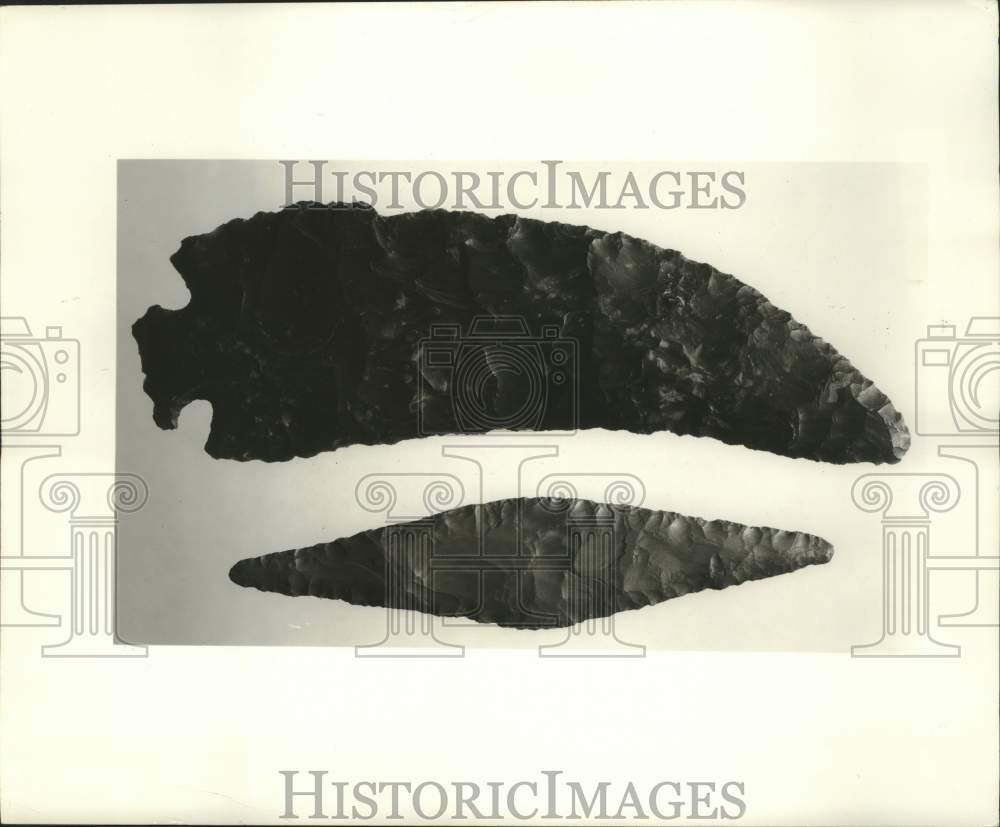 1967 Press Photo Indian artifacts thought to be stone knives - mjc38104- Historic Images