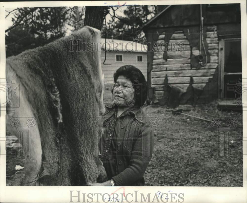 1973 Chippewa, Carley hide tanning, Lac Court Oreilles Reservation - Historic Images