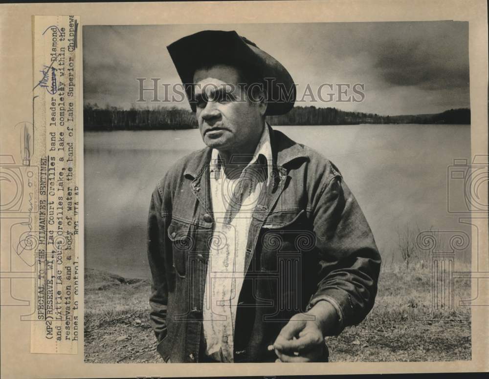 1976 Press Photo Monty Diamond Band Leader Of Lac Court Oreilles Chippewa Tribe - Historic Images