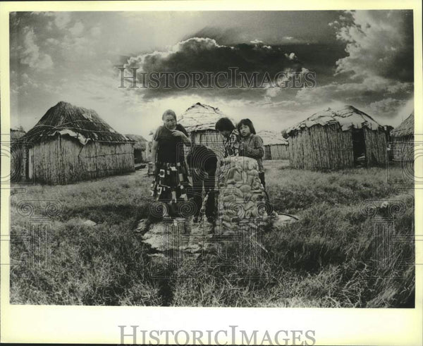 1980 Water spigot supplies fresh water to a Kickapoo village - Historic ...