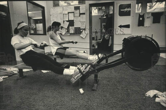 1989 Press Photo University of Wisconsin crew team members workout - mjc38336 - Historic Images