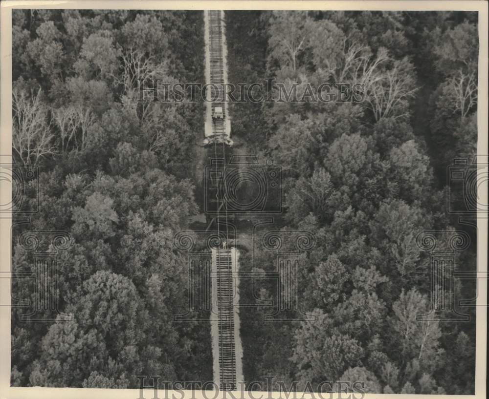 1975 Press Photo Soo Line railroad bridge aerial view - mjc38529 - Historic Images