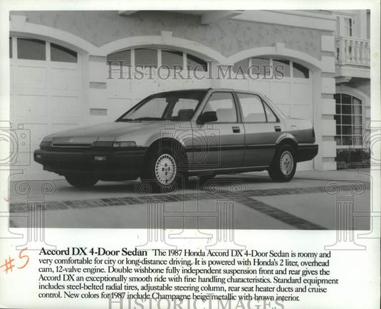 1986 Press Photo Honda Accord DX 4-Door Sedan Automobile - mjc38566 - Historic Images