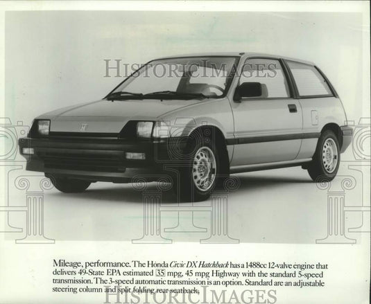 1984 Press Photo Honda Civic DX Hatchback Automobile - mjc38590 - Historic Images