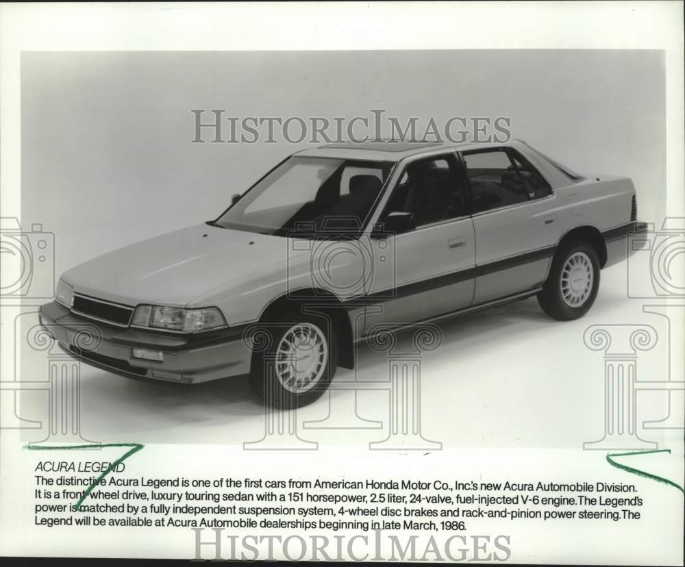 1986 Press Photo Honda&#39;s Acura Legend touring sedan - mjc38603 - Historic Images