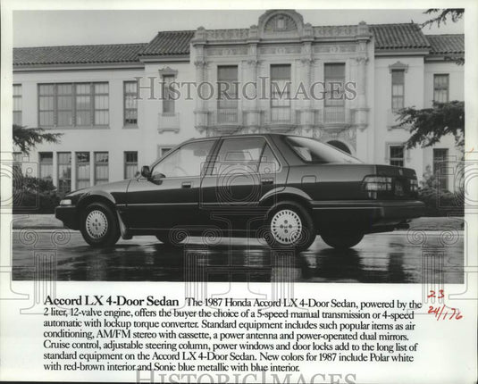 1987 Press Photo Honda's Accord LX 4-Door Sedan vehicle - mjc38609 - Historic Images