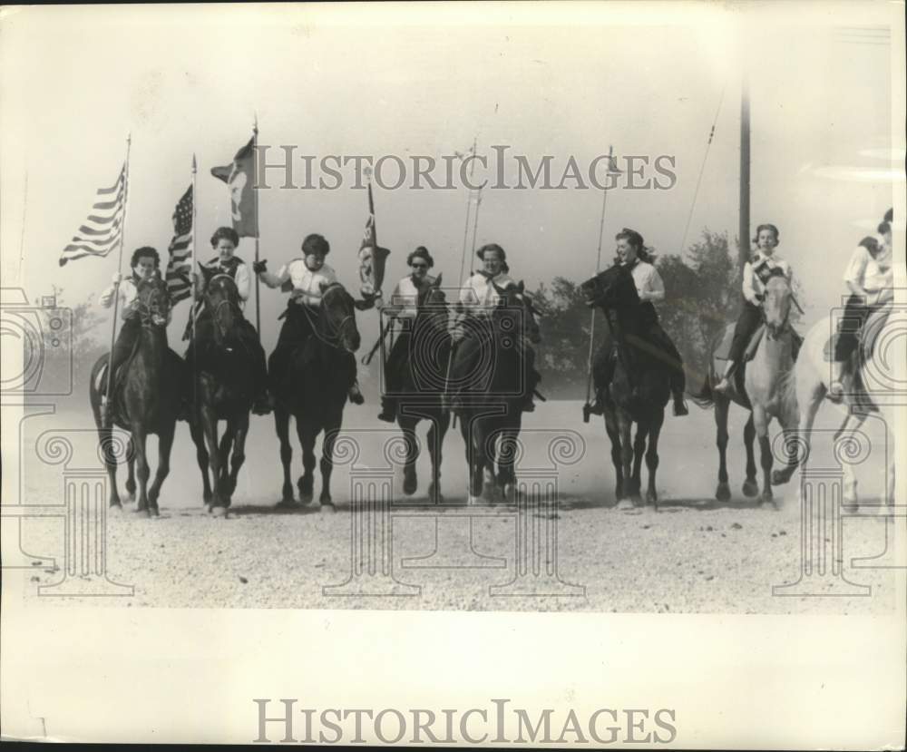 1962, Girl Scout Mounted Troop No. 295 on horses in Milwaukee - Historic Images