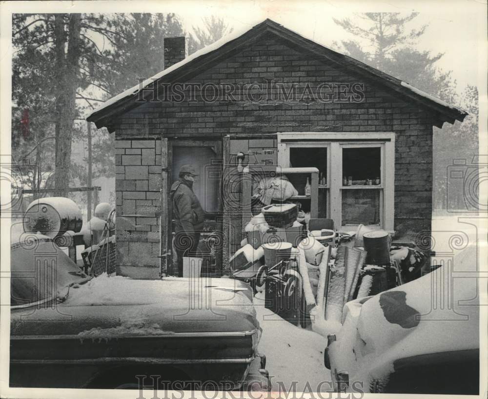 1965, House goods piled at William La Rock home in Menominee County - Historic Images