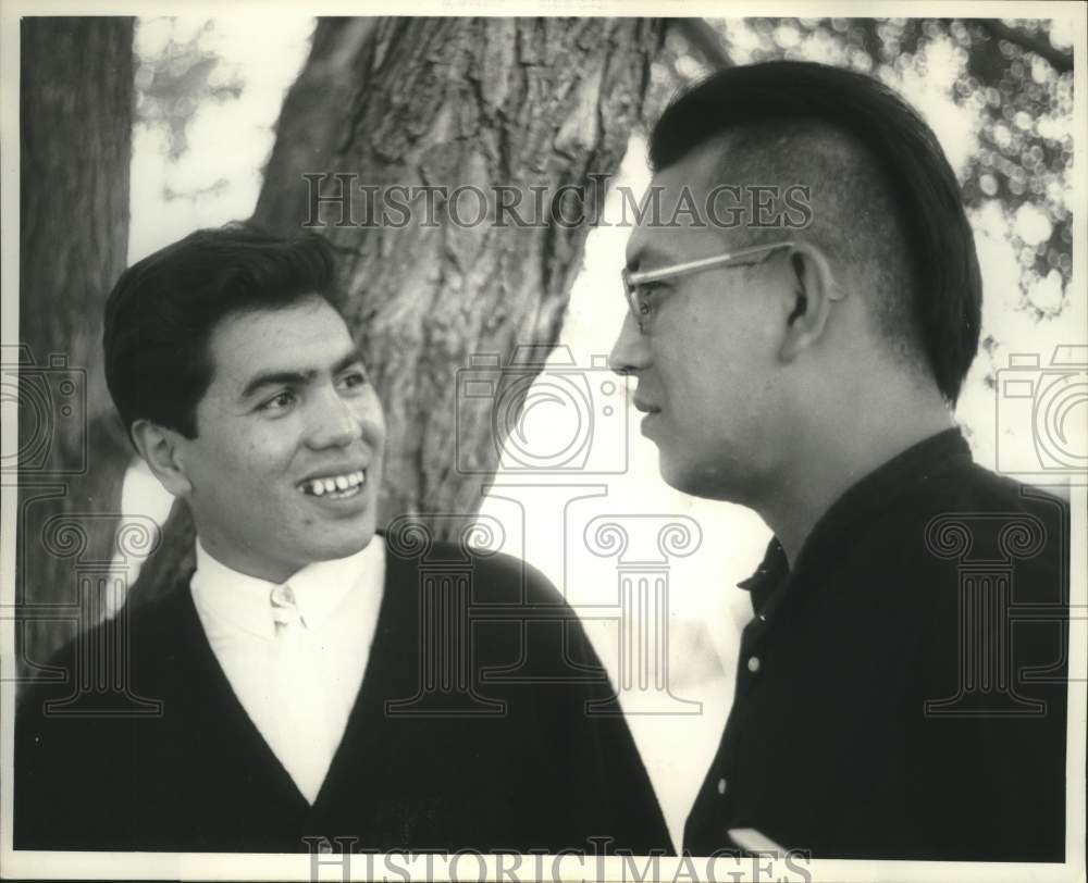 1964 Canadian Indians Edward Lavallee &amp; Chief Gene Lahache, Mohawk - Historic Images