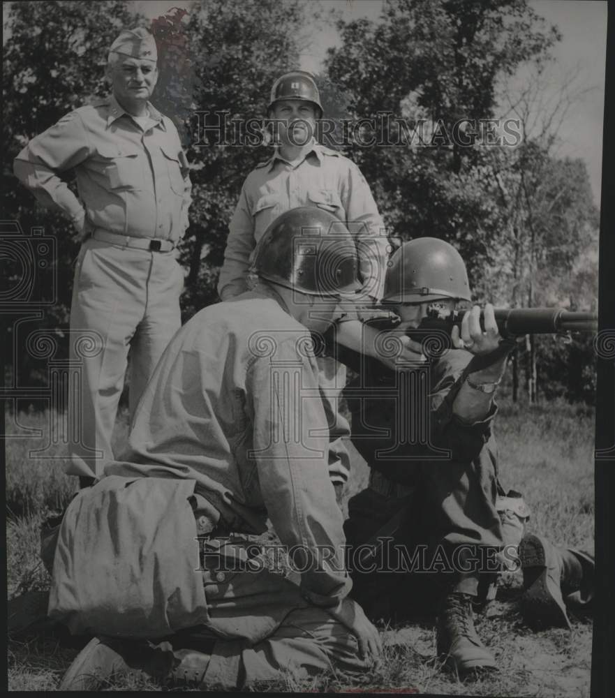 1954, U.S. Army Recruits trained with a rifle at Camp McCoy - Historic Images