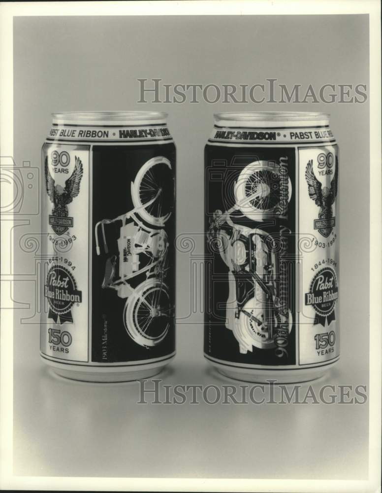 1993 Press Photo Pabst Blue Ribbon&#39;s Harley-Davidson edition Beer Can - Historic Images