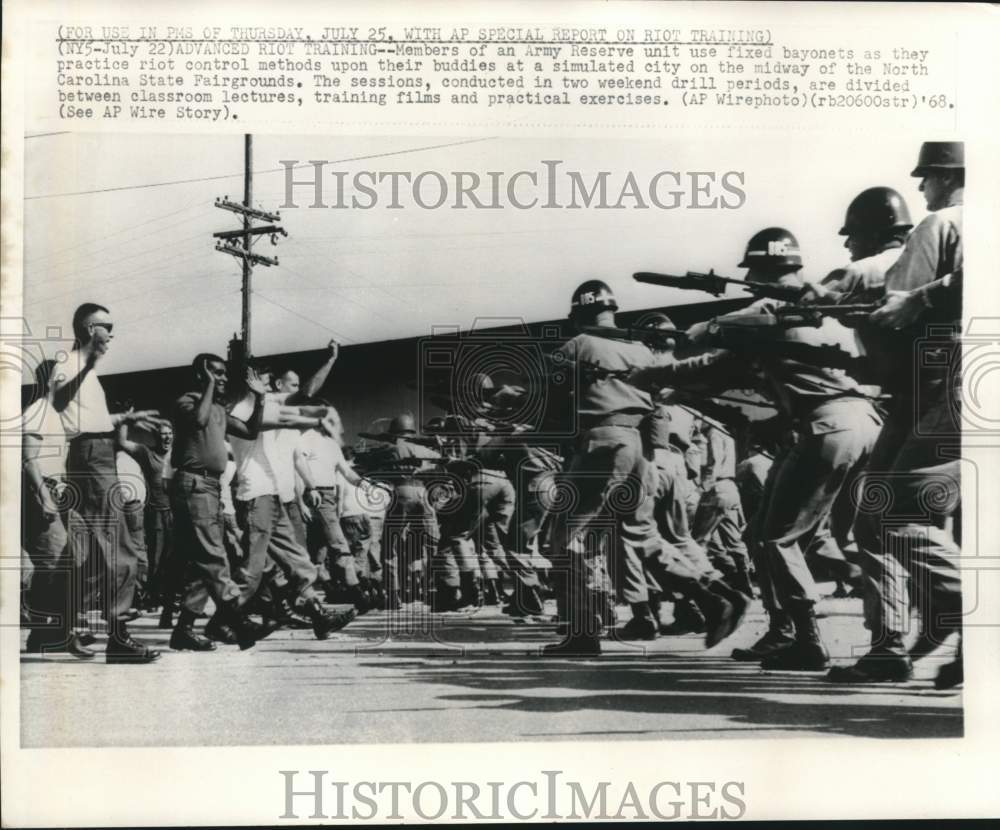 1968 Army Reserve Unit practices riot control method, North Carolina - Historic Images