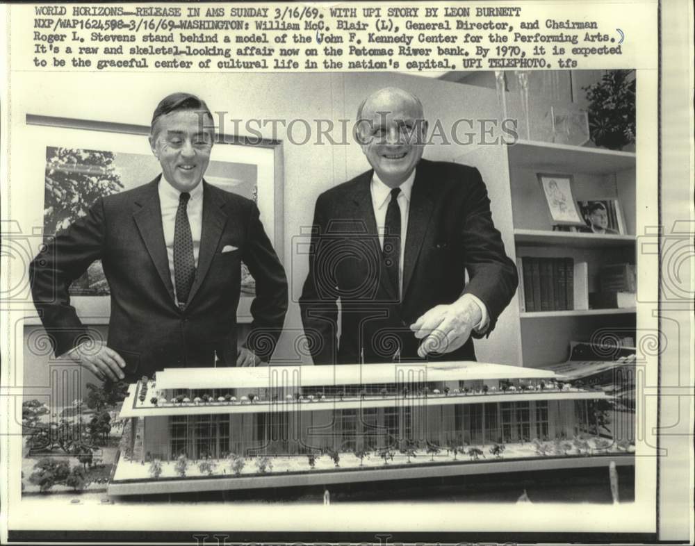1969, William McC. Blair, Rodger Stevens by J.F.K. model, Washington. - Historic Images