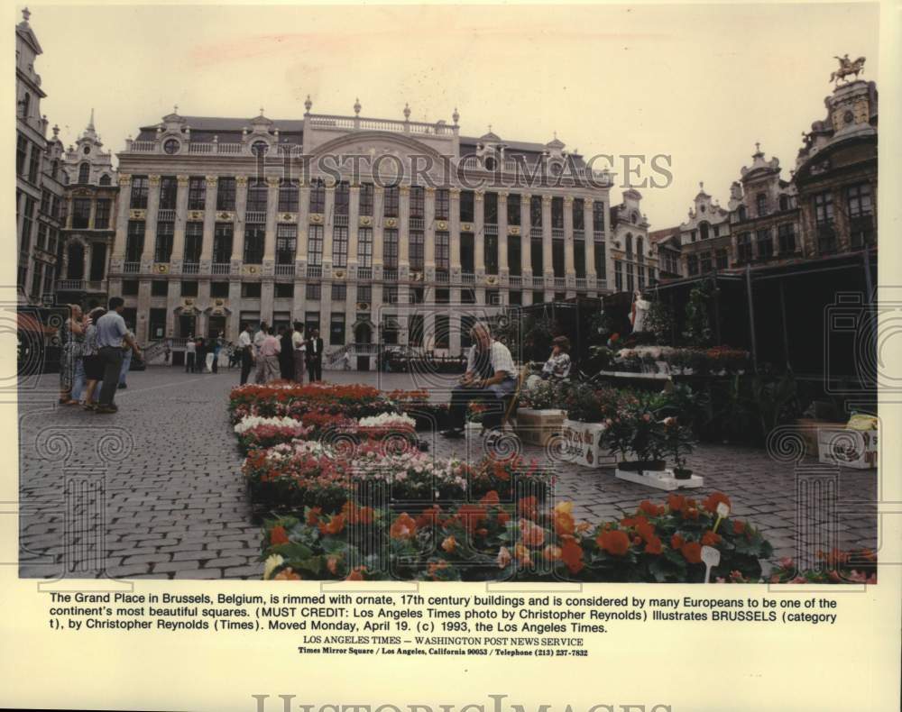 1993 Press Photo The Grand Place, a Beautiful Square in Brussels, Belgium - Historic Images