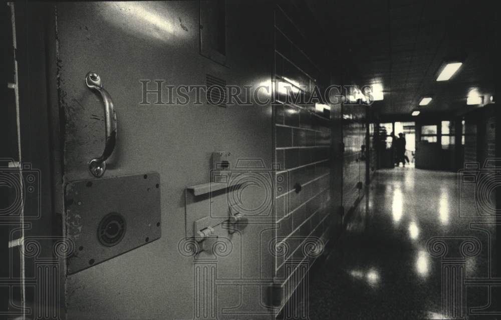 1992 Press Photo maximum-security doors at Mendota Health Institute, Wisconsin - Historic Images
