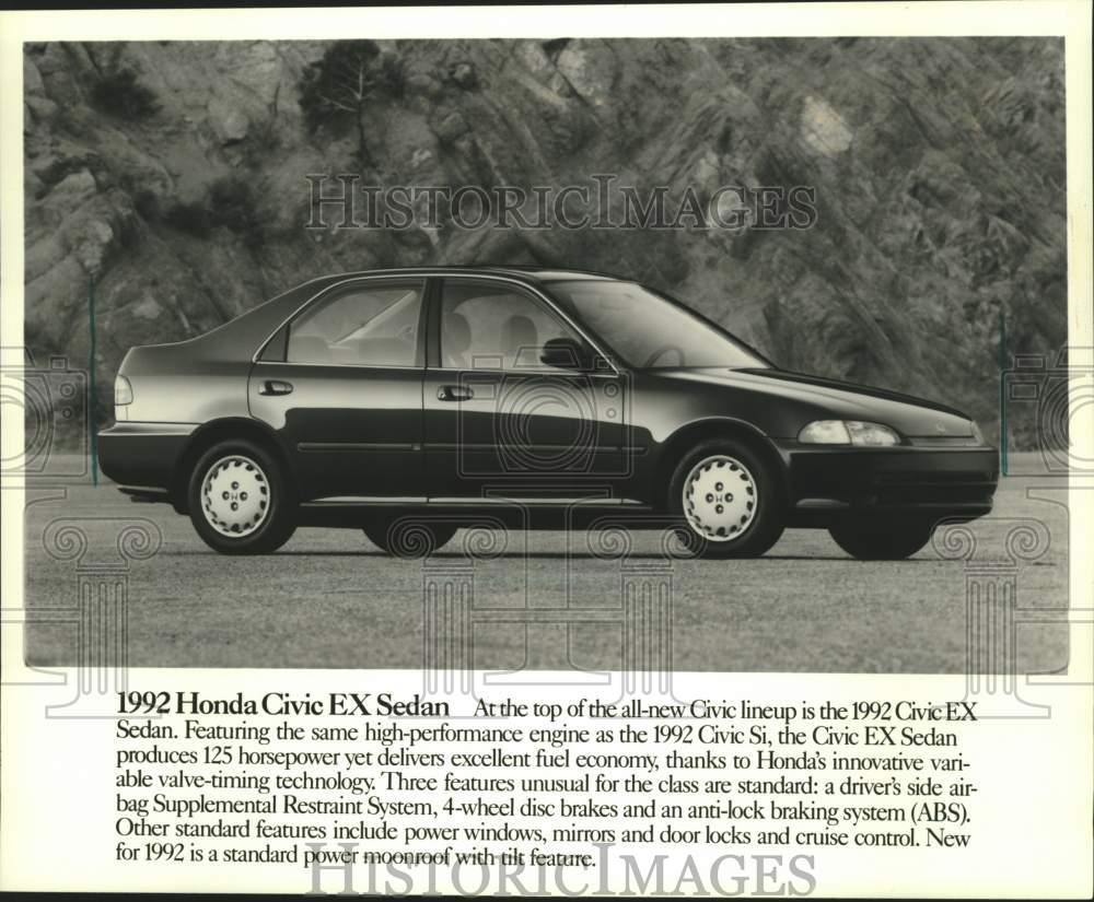 1992 Press Photo Honda Civic EX Sedan - mjc40005 - Historic Images