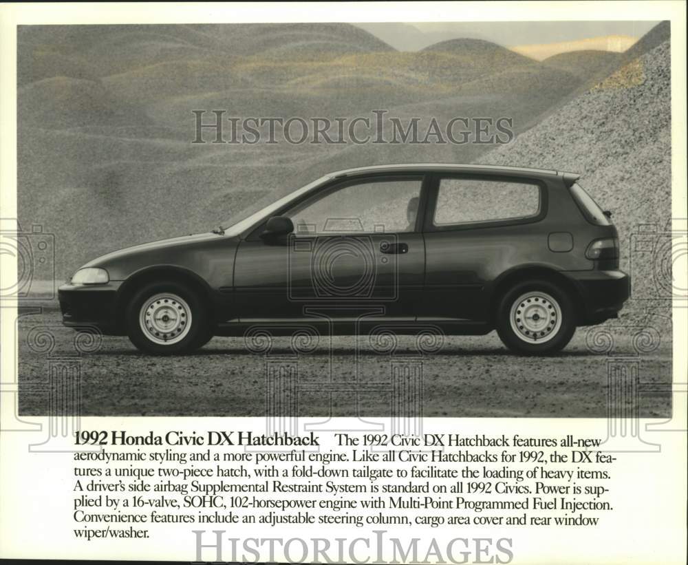 1992 Press Photo Honda Civic DX Hatchback - mjc40007 - Historic Images