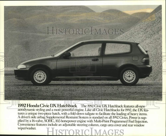 1992 Press Photo Honda Civic DX Hatchback - mjc40007 - Historic Images