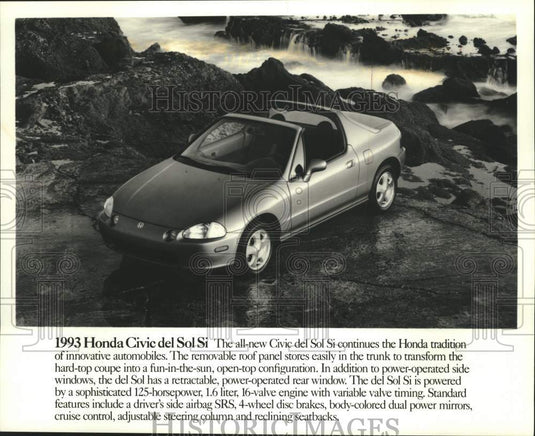 1992 Press Photo 1993 Honda Civic del Sol Si - mjc40011 - Historic Images