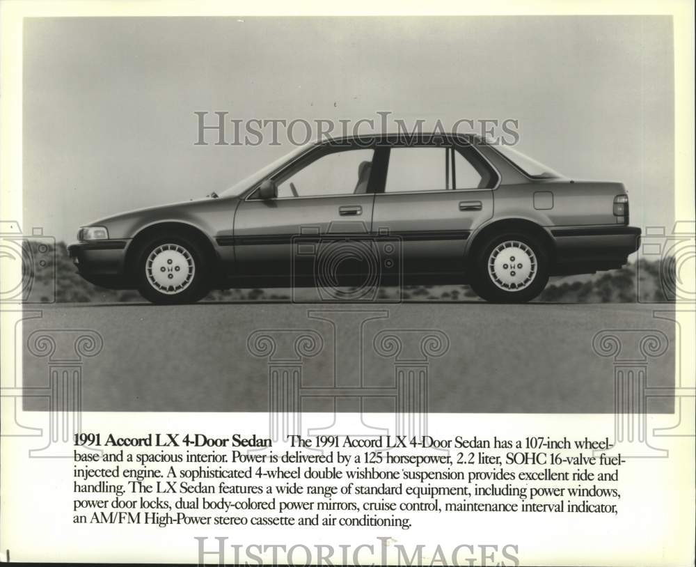 1991 Press Photo Accord LX 4-Door Sedan - mjc40023 - Historic Images