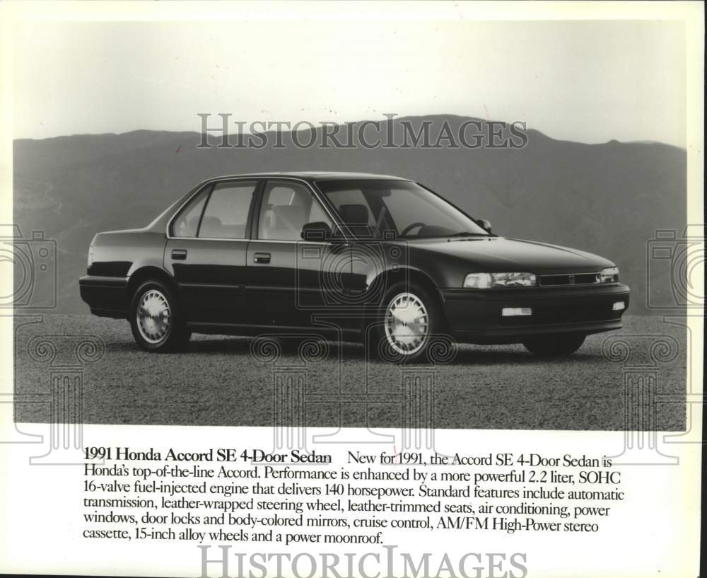 1991 Press Photo Honda Accord SE 4-Door Sedan - mjc40024 - Historic Images