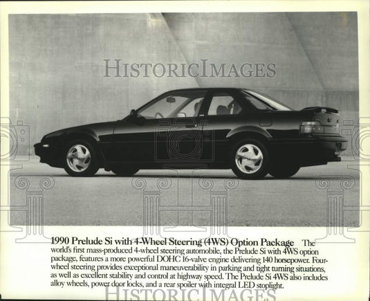 1990 Press Photo Honda Prelude Si with 4-Wheel Steering - mjc40031 - Historic Images