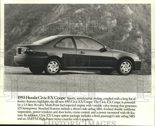 1993 Press Photo Honda Civic EX Coupe Automobile - mjc40040 - Historic Images