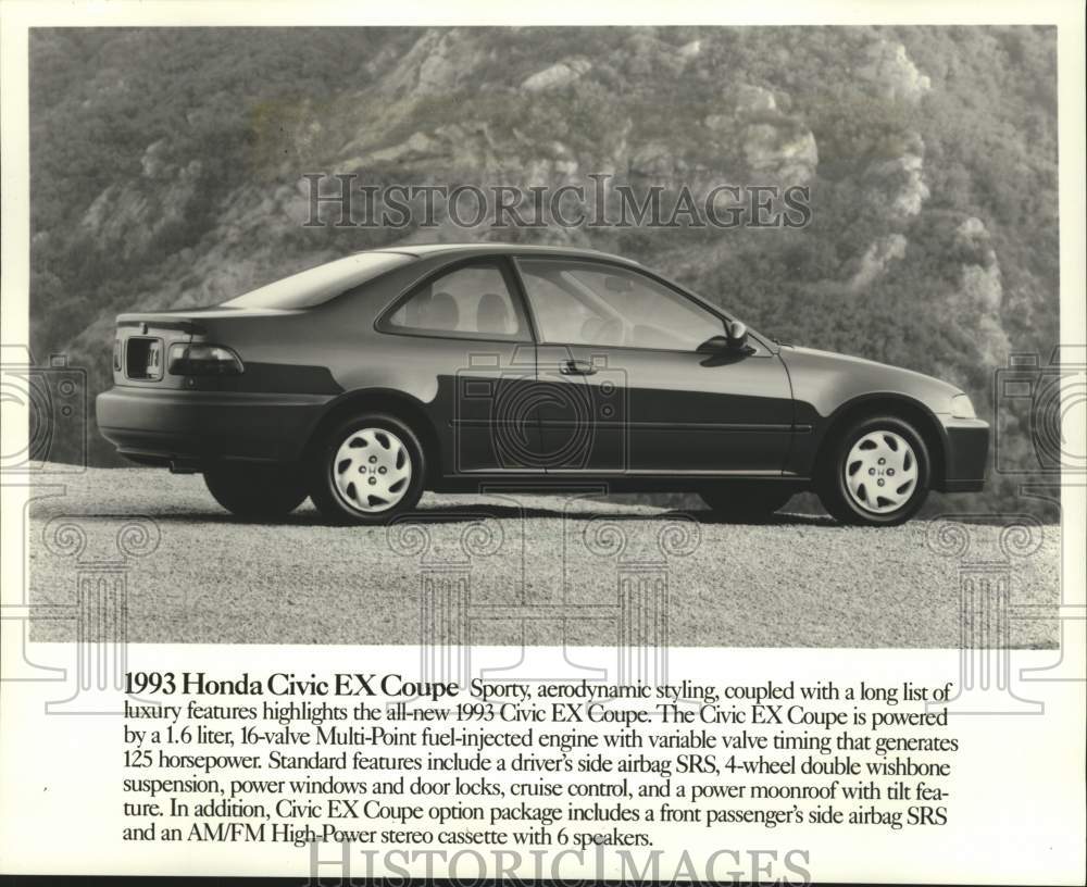 1993 Press Photo Honda Civic EX Coupe Automobile - mjc40045 - Historic Images