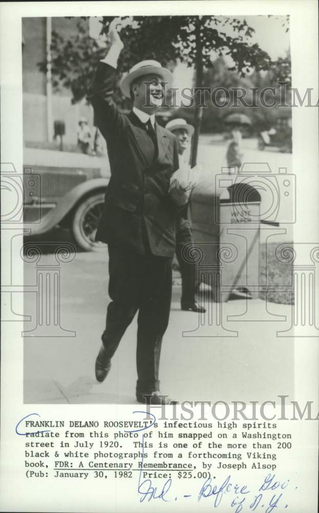 1920 Press Photo Assistant Secretary of the Navy, Franklin Delano Roosevelt- Historic Images