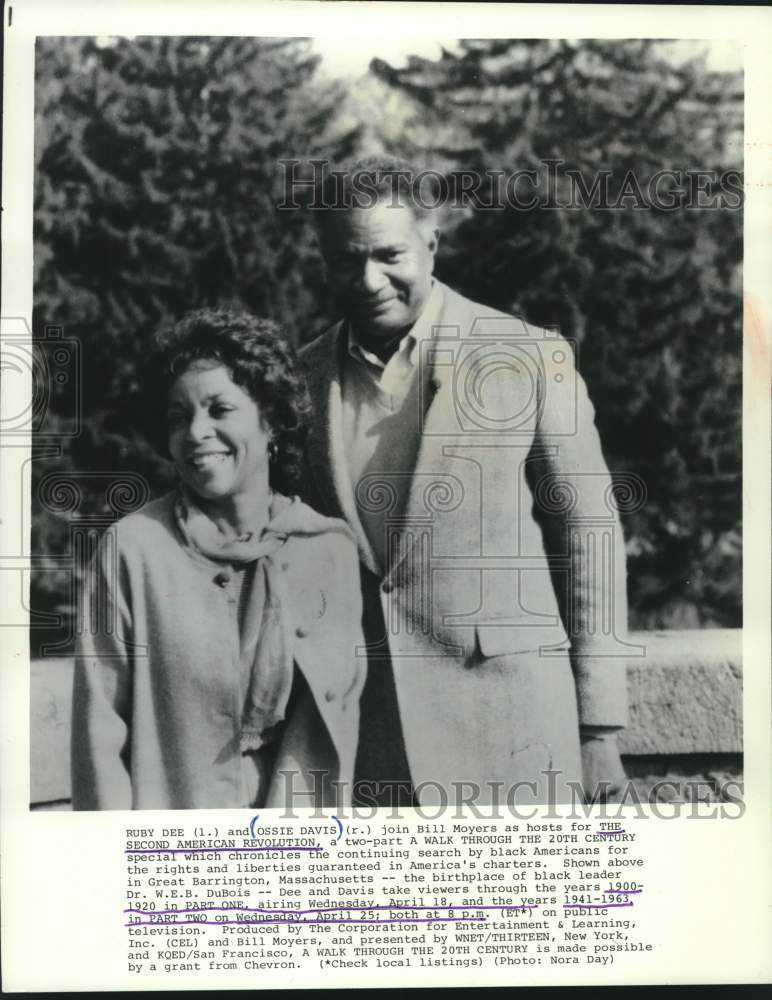 1984 Press Photo Ossie Davis actor and Ruby Dee his wife in Massachusetts. - Historic Images